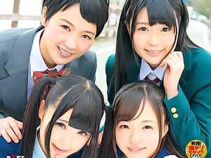 <乱交×女子高生>お嬢様女子高生の放課後乱交SEXがエロ杉！たまらずパイパンマ〇コにザーメン注入！
