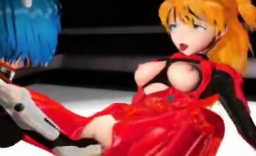 【3Dエロアニメ】ファン待望！綾波レイとアスカの禁断のレズプレイ！しかもフィストｗ