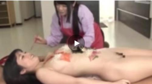 衝撃的な女体盛り画像をSNSにアップして話題のガチレズカップルを撮影