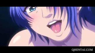 病院内で激しいイラマチオされるお姉さん