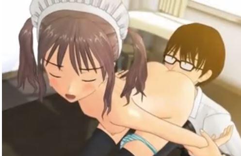 メイドコスの先輩JKのアナル舐め