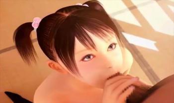 ツインテール少女のフェラチオ