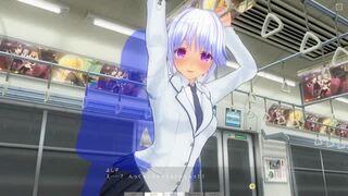 メイドがJK制服に着替えて痴漢プレイ