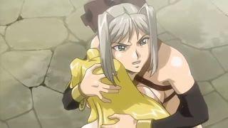 触手におまんこ掻き回される女戦士