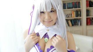 【さとう愛理】「私で沢山ヌイてね♡」中学生顔のSSS級美爆乳ロリコスプレイヤーがAV級にシコい着エロイメビに出演！