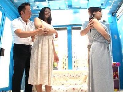 (外見える!?+ワンピース)ワンピ姿の人妻をノーパンブラ無しにして変態局部エステ！発射どころ豊富なスケベ映像