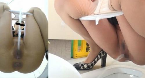 普段のキレイな姿からは想像できない、勢いの良い大放尿をするOLさん