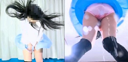 パンチラ状態からのおもらし