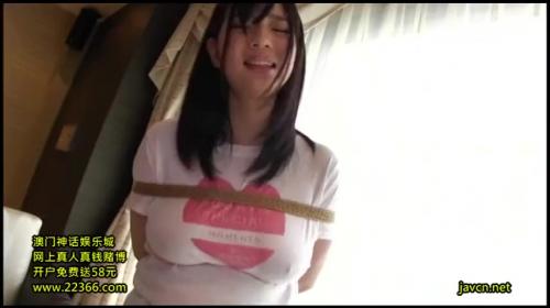 《斉藤みゆ》Tシャツ巨乳おっぱいと巨尻ホットパンツを縛って電マでイカせる調教プレイ！アヘ顔が堕落しすぎ！