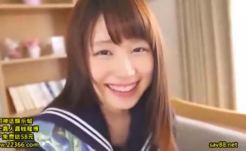 超絶かわいい美女がセーラー服でスカートめくられパン透け全開の黒タイツに手を突っ込まれて立ち手マンで悶絶♡
