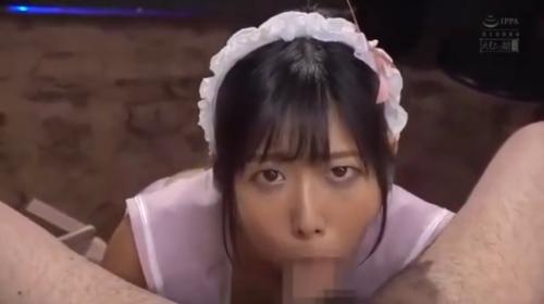 【前乃菜々】激カワメイドちゃんのノーハンドお口ジュボジュボご奉仕！頭掴んで強制イラマチオピストン！