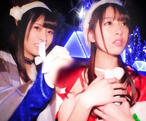 ヤリモクお断りなんですけどーーーー♡くそ可愛すぎるサンタコス美少女ふたり！ヤリチンにお持ち帰りなし崩しパコっちゃえ！！