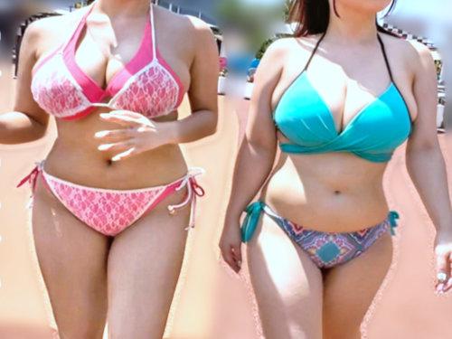 破壊力マックス！超爆乳コンビGALS降臨ｗｗｗｗｗド迫力のデカ乳スッコスコの逸材ロリっ娘が快楽プールに完全溺死ｗｗｗｗｗ