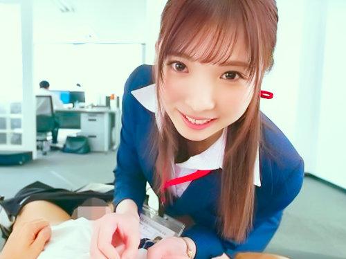 可愛いOLが社内淫交モーレツ？！「精子いっぱいだして♡」ささやき淫語＆ベロチュー手コキで誘惑する逆セクハラ＆逆NTR