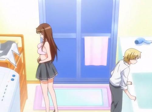 脱衣所で日常会話してる最中にお姉ちゃん全裸になってる～～～エロアニメ動画