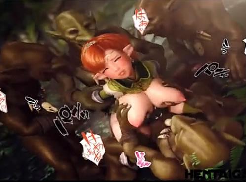 全員ロリコンなゴブリンの集団が森で彷徨っていた幼女を二穴レイプで女の喜びを教えるエロアニメ動画