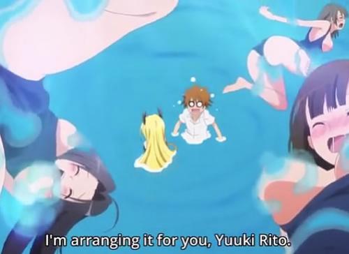 『toloveるｘプール』女子高生が授業中にハレンチな魔力を持った水に水着脱がされまくりなエロアニメ動画