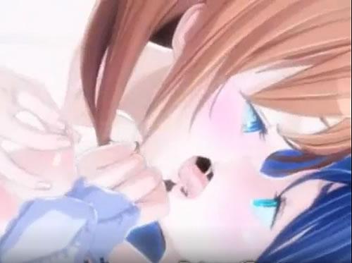 ベロチューからの貝合わせで連続アクメするレズビアンなエロアニメ