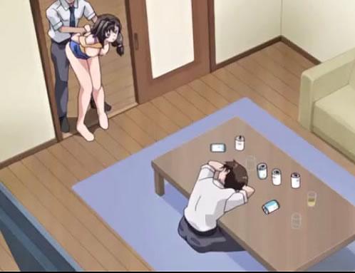 『新妻ｘレイプｘ寝取られ』風俗好きな旦那の上司が酔い潰れた旦那の目の前で若妻を犯すエロアニメ動画