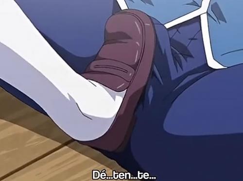 不良女子にチンコ踏まれて射精しちゃった初日から終わった男のエロアニメ動画