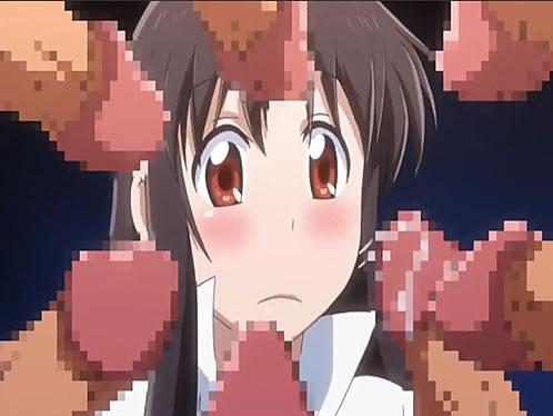 「いきなりこんなに沢山！！！」目の前に複数おちんちんが出現でブルマ美少女が大盛り上がりｗｗｗエロアニメ動画