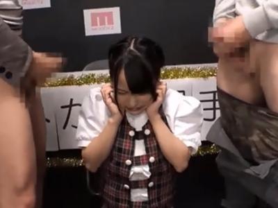 あ〚不機嫌アイドルをレイプ！〛キモオタだらけに嫌気がさして顔に出ちゃった美少女にくっさ～いザーメンぶっかけお仕置き！！