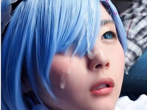 〚オタサーの姫と乱交ハメ撮り！〛青髪アニメキャラの美少女がオタクのチンポを濃厚フェラして口内射精されてごっくんしちゃう