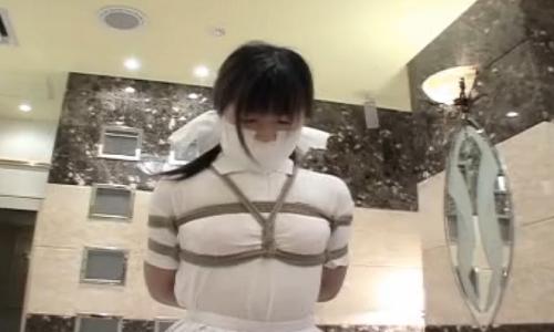 【女子高生】ホテルで緊縛された少女をただただ眺める鬼畜映像【緊縛陵辱】