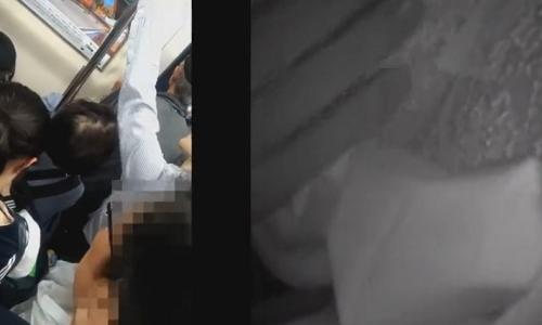 【女子高生】満員で動けないのをいいことに手マンしまくる卑劣な痴漢【痴漢盗撮】