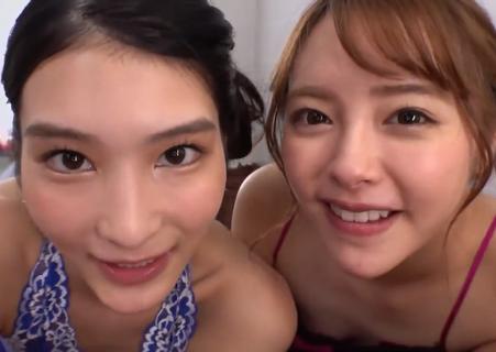 【小倉由菜 本庄鈴】可愛い系と美人系タイプの違うソープ嬢2人と夢の二輪車プレイ！しかも無制限発射オッケー