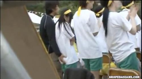 《女子高生》体操服姿のjkとおっさんチンコの大運動会ｗ