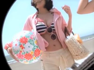 ＜素人ナンパ＞爆乳おっぱい水着ギャルを海ナンパ♡”オイルエステ体験”と騙して連れ込み種付け無許可中出しｗｗ＜膣内射精＞