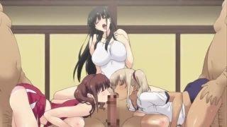 可愛い女の子たちが乱交旅行でおちんぽにしゃぶりつく♡