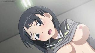 黒髪の制服姿の女の子が腰を振り快感を得る