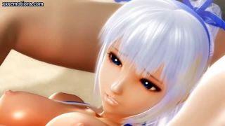 ＜3ＤＣＧ＞白髪の超絶美女が野外でエッチな行為しまくり♡