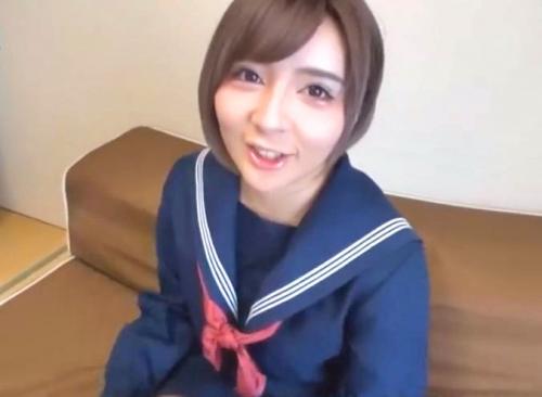 【JKコス、制服】激カワなショトカの巨乳ギャルがセーラー服の着衣が激エロ！これは抜けました・・・。
