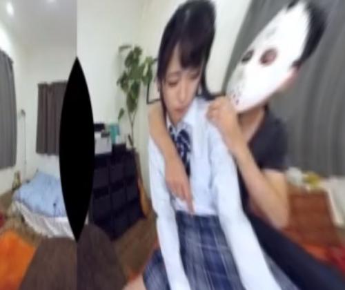 【VR】おびえたスレンダーJKコスのギャルに怖い覆面の男が性的イタズラをするという設定ですねこれは・・・。