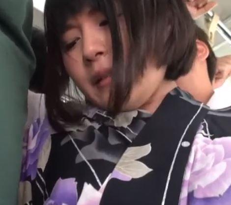 【痴漢レイプ】「こんなところで…触られてる♡」浴衣美少女に迫る魔の手！MM帰りで発情した身体には辛い…