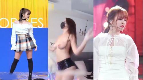 TWICEに合わせてスレンダー美巨乳の女性がおっぱいポロリで踊りまくる！