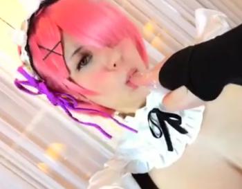 リゼロのラムコス！この乳は再現度高いです！ねっとりとした指舐めからのハードセックス！