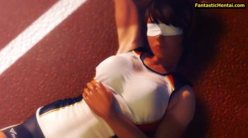 【3Dエロアニメ】乳首がポチってる陸上選手を目隠しして犯すｗ