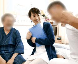 淫乱な人妻ナースが入院患者の溜まった性欲を手コキ・フェラで処理！ベテランのテクで抜きまくる！