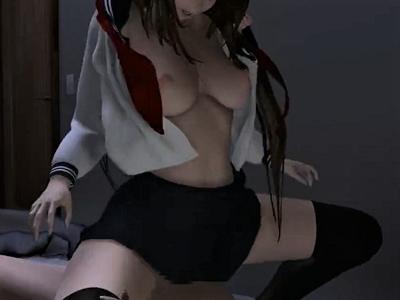 ＜3DCG＞制服姿の姉がショタ弟に早朝から襲いかかる＾＾排卵日マ〇コに種付けさせちゃう近親相姦な濃厚セックス❤＜同人＞