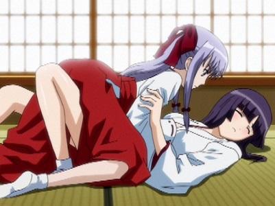 ＜嫁候補＞巫女×巫女姉妹の激しい百合SEX発見＾＾竿役も突入しておっぱい丸出し大開脚種付け濃厚セックス❤