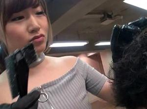 誘惑◆美容室 舞島あかり！！チンポを咥えて口で搾り取る♡