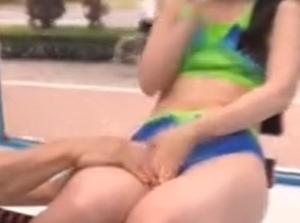 美人陸上部員がオイル＆低周波マッサージ！！オイルボディが勃起チンポで悶え狂う！