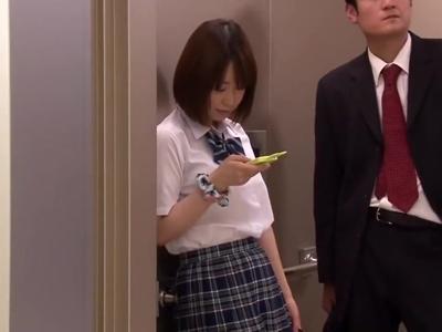 @JK,悪戯@エレベーターに挟まれた女子高生を後ろからやりたい放題！勃起不可避のいい女