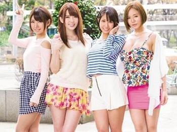 ホテルの一室で行われてる乱交パーティに美人AV女優４人が参戦！波多野結衣 湊莉久 乙葉ななせ 西條るり
