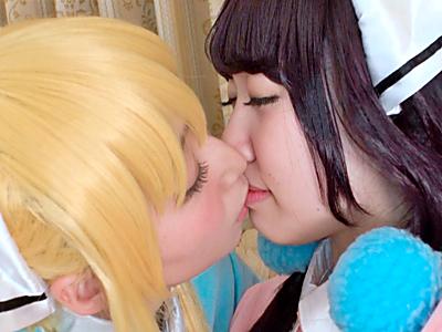 【アニコス】ブレンドSの「桜ノ宮苺香」と「日向夏帆」コスプレで巨乳ドS痴女と美乳美女がガチレズ！電マとレズキスで鬼イカセ！