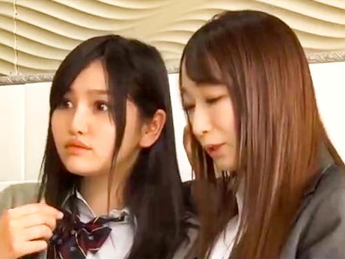 蓮実クレア★お試し品でJKに近づいたレズ化粧品セールスレディ！媚薬レズキスで敏感化させねっとり責め＆指イキで悶絶レズ堕ち！